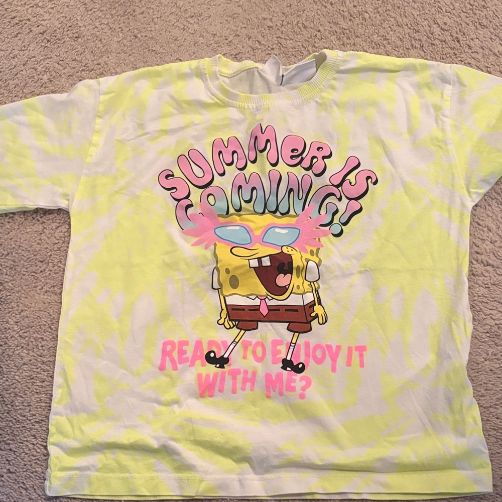Zara Kids SpongeBob T-Shirt - Yellow and White